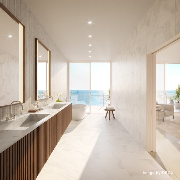 The Ritz Carlton Residences in Pompano Beach - Master Bathroom rendering