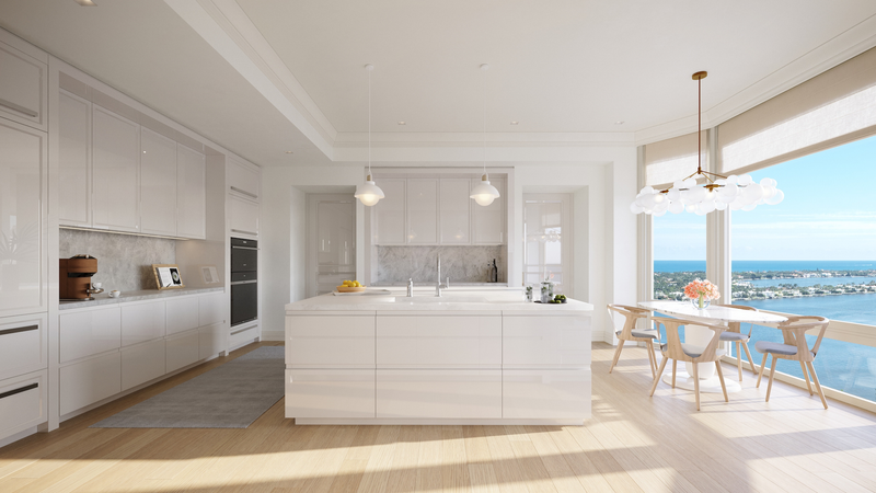 South Flagler House Condos in West Palm Beach, Florida - Kitchen rendering