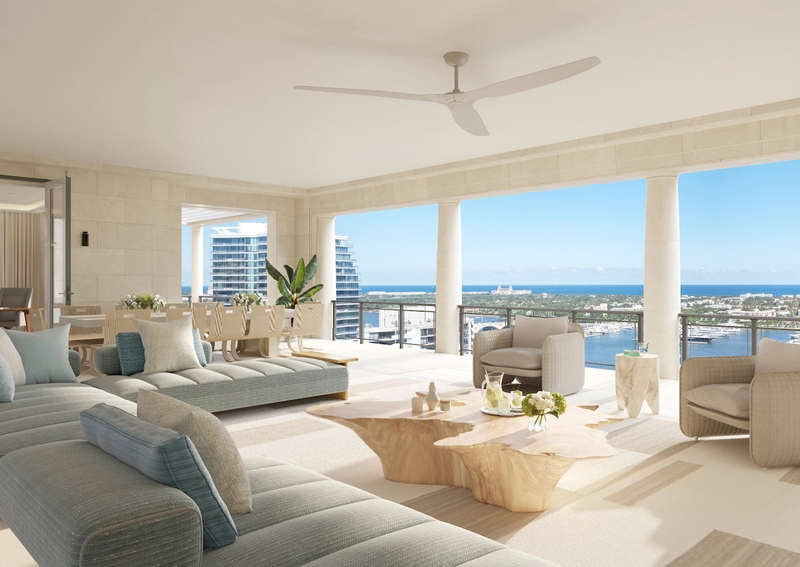 South Flagler House Condos in West Palm Beach, Florida - living room