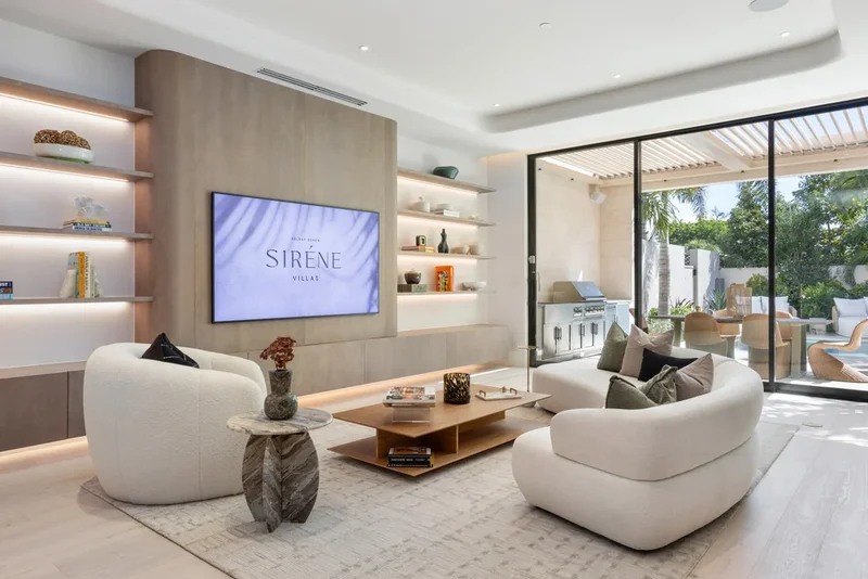 Sirene Villas townhomes in Delray Beach, FL - living room
