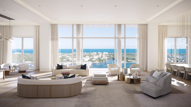South Flagler House in West Palm Beach - Interior Rendering