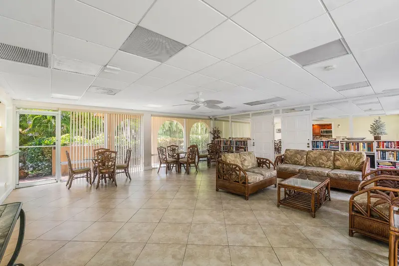 Tierra Del Mar Condos clubhouse interior with lounge and gathering space in Boca Raton, Florida