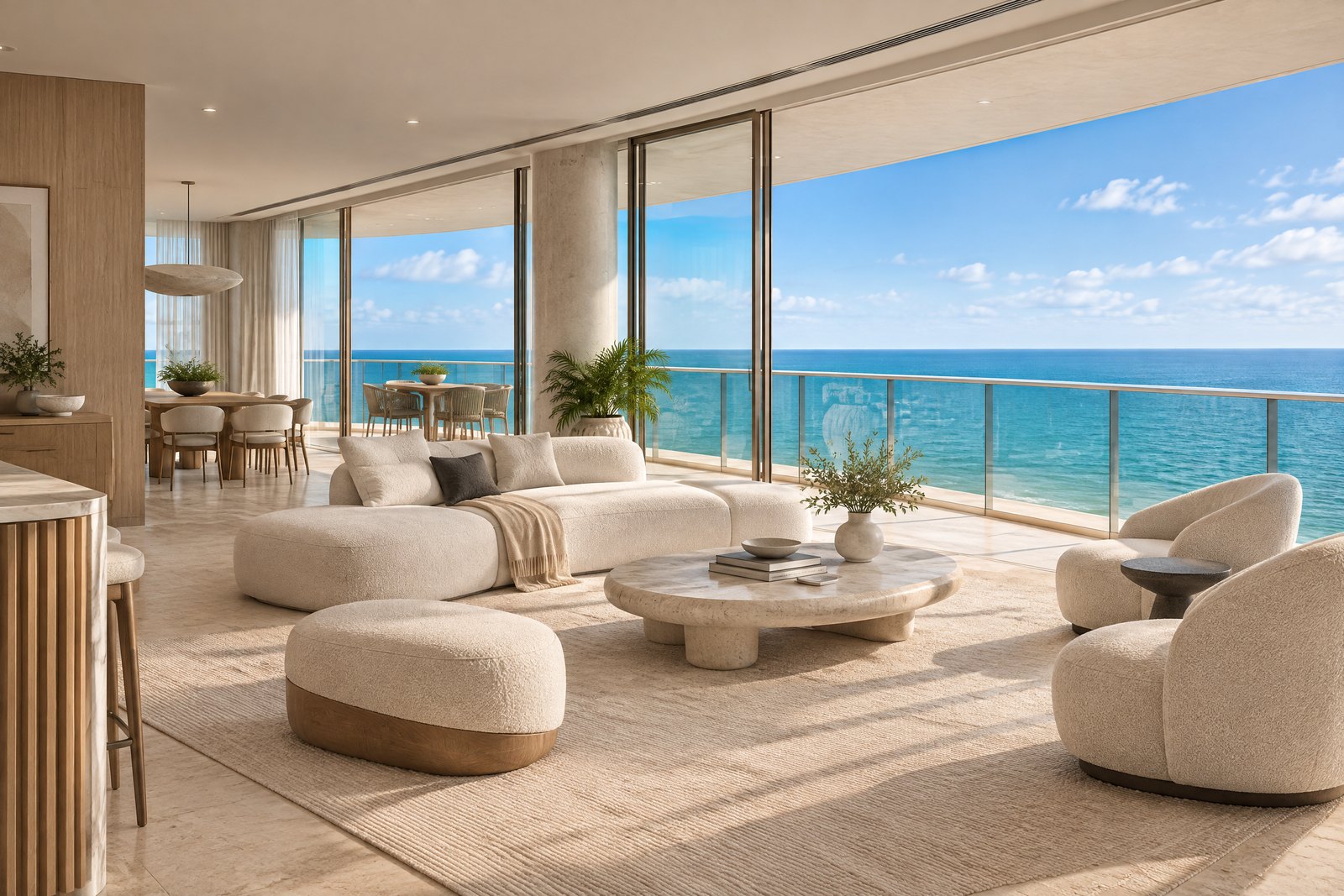 Editorial visualization of a Solemar-style oceanfront condominium residence